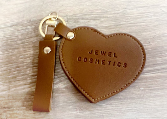 Tan coloured Heart Mirror Keychain
