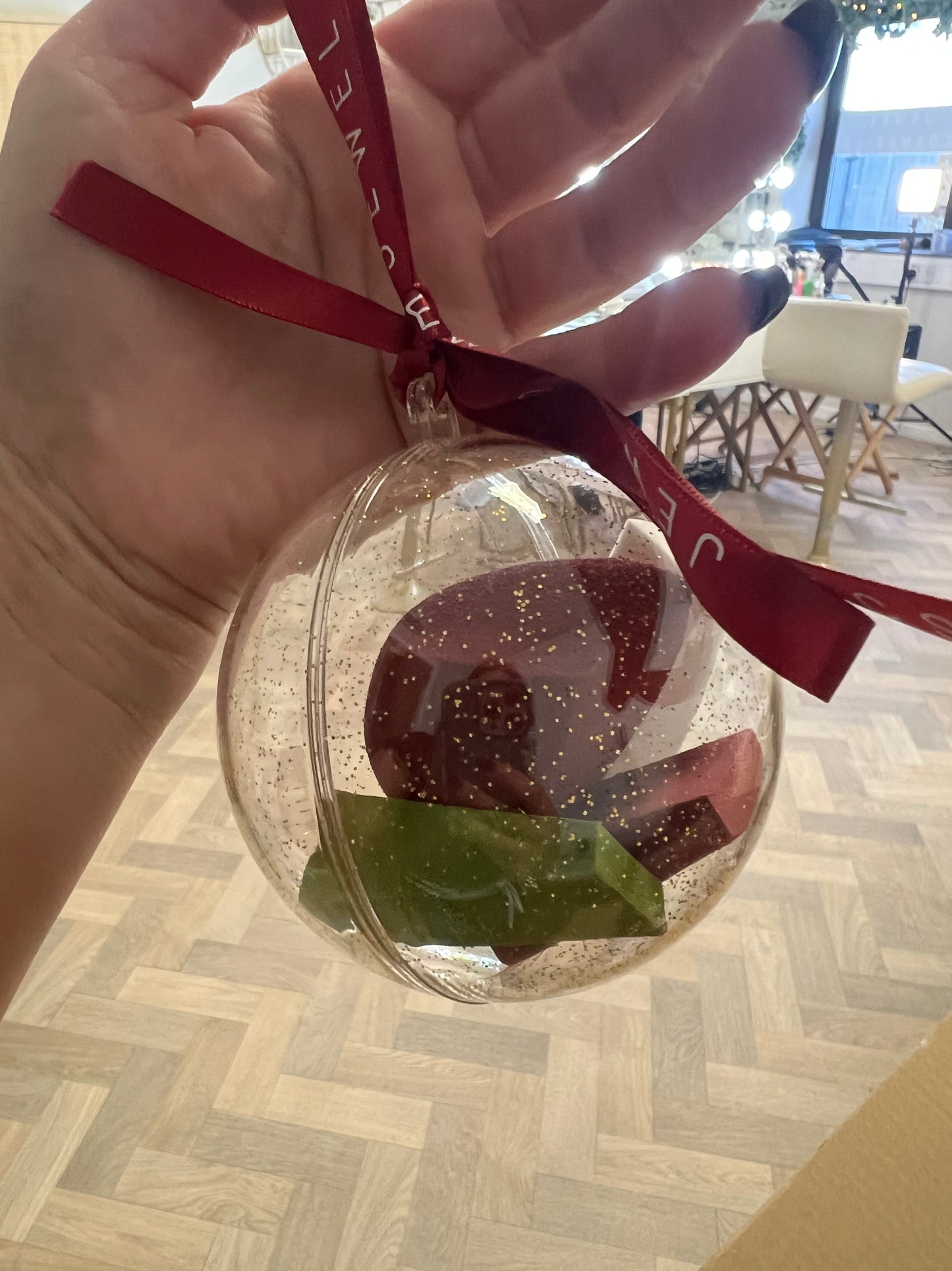 Christmas Glitter Bauble with Limited Edition Burgundy Send Nudes 2 Sponge